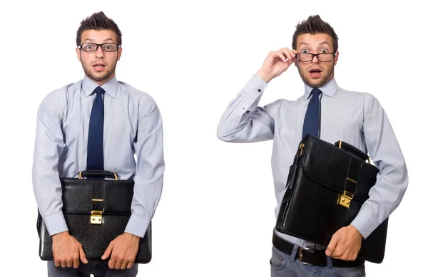 Collage de hombre de negocios aislado en blanco —  Fotos de Stock