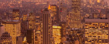 Günbatımında New York Manhattan manzarası