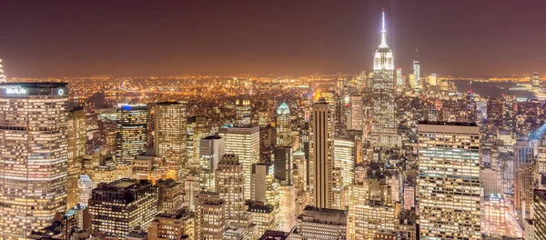 Vista de Nueva York Manhattan durante el atardecer — Foto de Stock