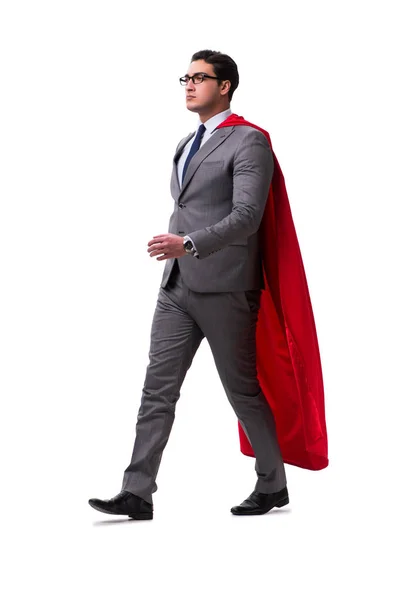 Superhrdina podnikatel izolovaný na bílém — Stock fotografie