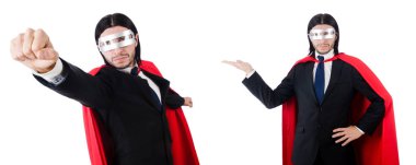 adam beyaz izole kırmızı kaplı