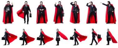 adam beyaz izole kırmızı kaplı