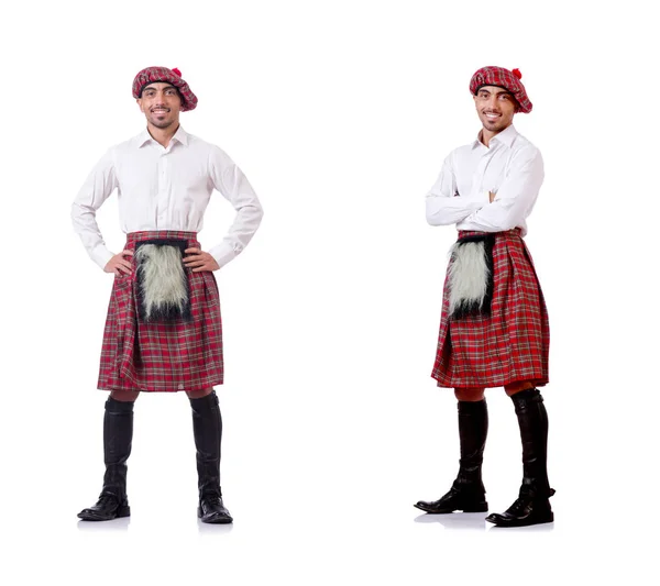 Concept with funny scotsman isolated on white — Stock Photo, Image