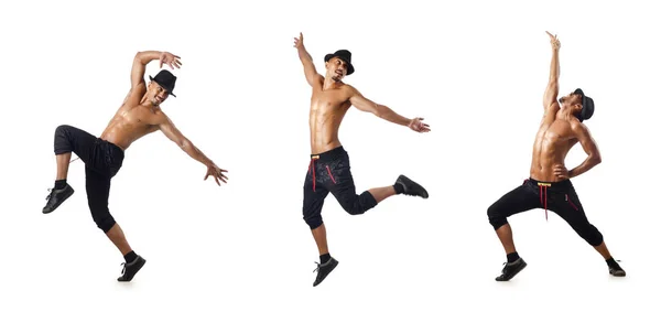 Collage van dansers geïsoleerd op witte achtergrond — Stockfoto