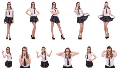 Yaramaz öğrenci genç erkek beyaz izole