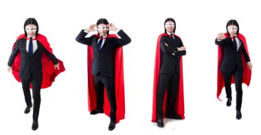 adam beyaz izole kırmızı kaplı