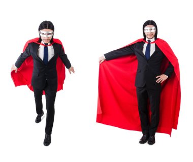 adam beyaz izole kırmızı kaplı