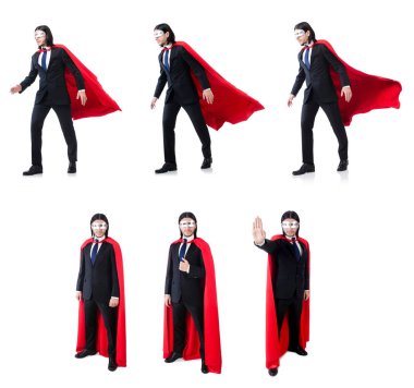 adam beyaz izole kırmızı kaplı