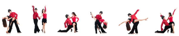 Táncosok párja elszigetelve a fehéren — Stock Fotó