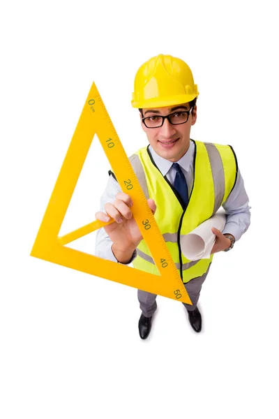 Constructie supervisor geïsoleerd op de witte achtergrond — Stockfoto