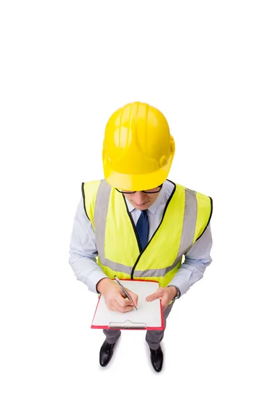 Supervisor de construção isolado no fundo branco — Fotografia de Stock