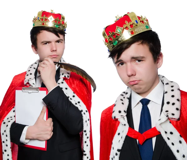 Conceito de rei empresário com coroa — Fotografia de Stock