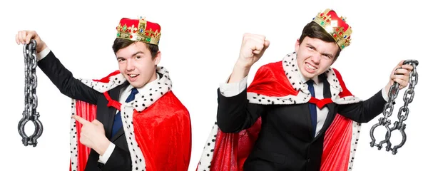 Concept of king businessman with crown — Stock Photo, Image