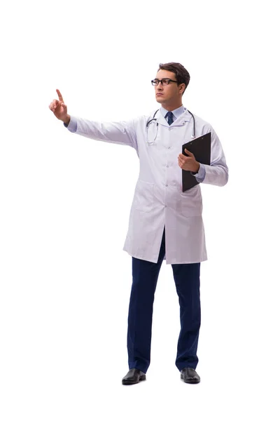 Jovem médico isolado em fundo branco — Fotografia de Stock
