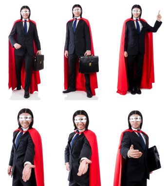 adam beyaz izole kırmızı kaplı