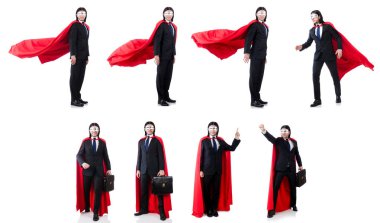 adam beyaz izole kırmızı kaplı