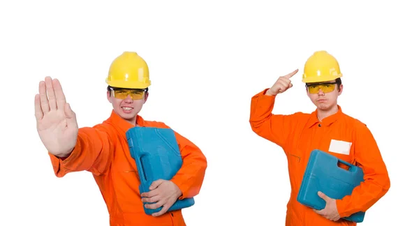 Industrial worker isolated on the white background — Stock Photo, Image