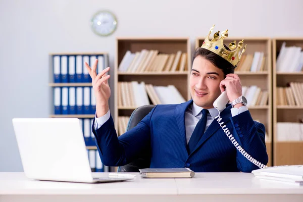 Rei empresário que trabalha no escritório — Fotografia de Stock