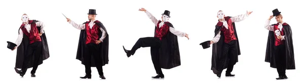 Man magician isolated on white — Stock Photo, Image
