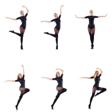 dans kadın üzerinde beyaz izole