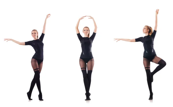 Woman dancing isolated on the white — Stock Photo, Image