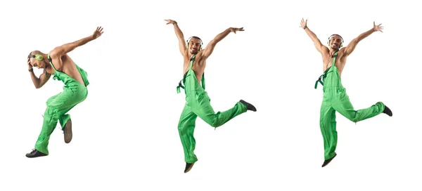 Прыжки и танцы строителей — стоковое фото