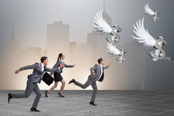 Affärsmän som jagar finansiering från änglar — Stockfoto
