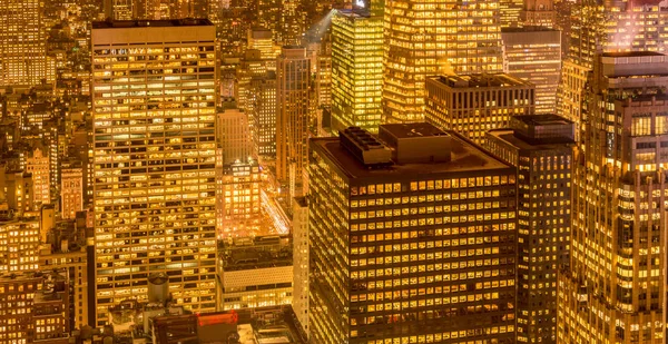 Vista de Nova York Manhattan durante o pôr do sol — Fotografia de Stock