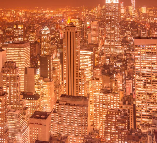 View of New York Manhattan during sunset hours — Stock Photo, Image