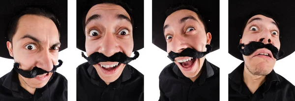 Mexicano engraçado com chapéu sombrero — Fotografia de Stock