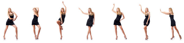 Высокая модель изолирована на белом фоне
