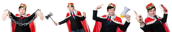 Концепція короля бізнесмена з короною — стокове фото