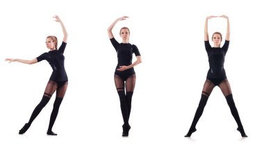 dans kadın üzerinde beyaz izole