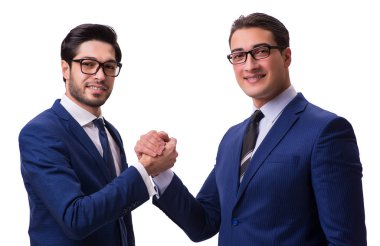 iş tokalaşması beyaz arkaplanda izole edildi