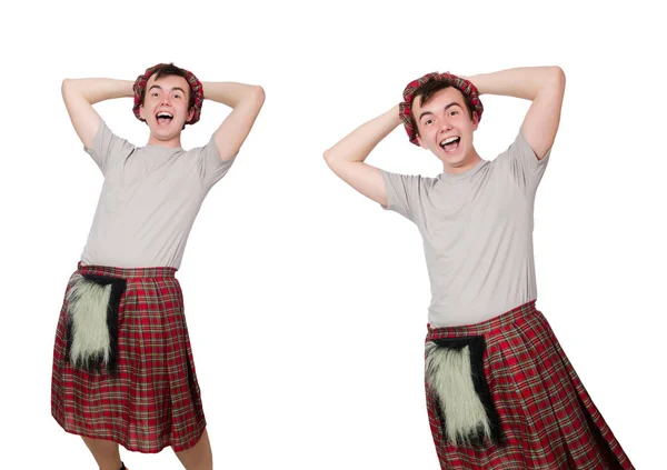 Divertente scotsman isolato su bianco — Foto Stock