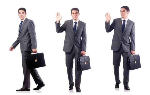 Hombre de negocios guapo aislado en blanco — Foto de Stock