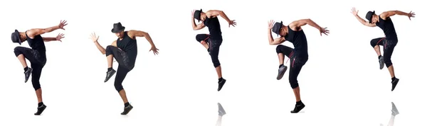 Muskulöse Tänzerin isoliert auf weiß — Stockfoto
