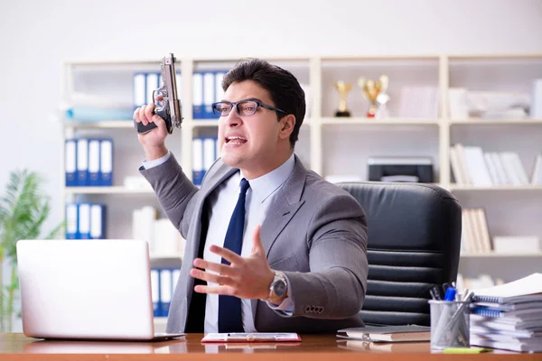 Angry aggressive businessman in the office — Stock Photo, Image