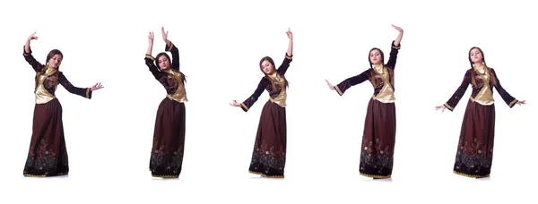 Young lady dancing traditional azeri dance — Stock Photo, Image