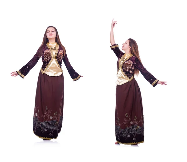 Jonge dame traditionele azeri dans dansen — Stockfoto