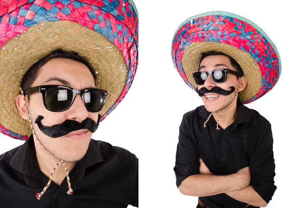 Lustiger Mexikaner mit Sombrero im Konzept — Stockfoto