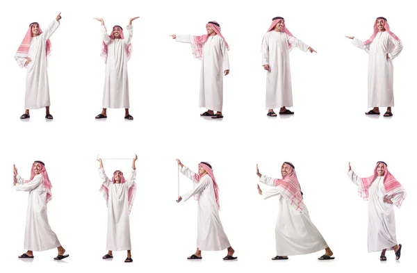 Arabiska man trycka virtuella knappar — Stockfoto