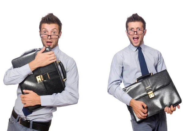 Collage de hombre de negocios aislado en blanco — Foto de Stock