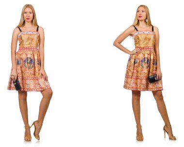 Kadın moda izole üzerinde beyaz görünüyor