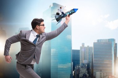 Girişim konseptinde iş adamı