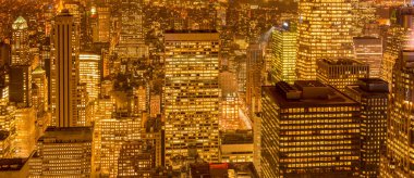 Günbatımında New York Manhattan manzarası