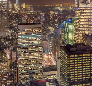 Günbatımında New York Manhattan manzarası