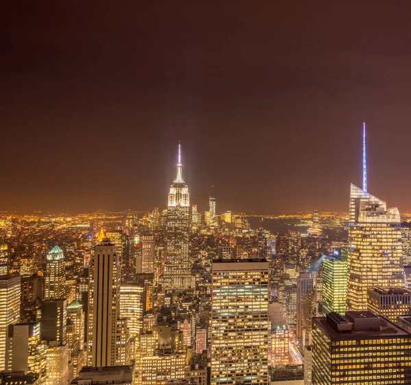 해 가질 때의 뉴욕 맨해튼 전경 — 스톡 사진