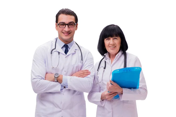 Dois médicos isolados no fundo branco — Fotografia de Stock