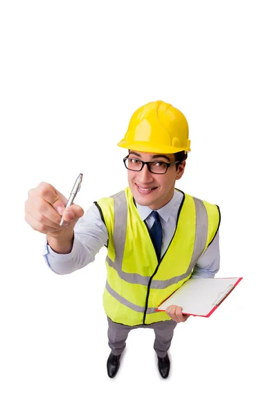 Supervisore di costruzione isolato sullo sfondo bianco — Foto Stock